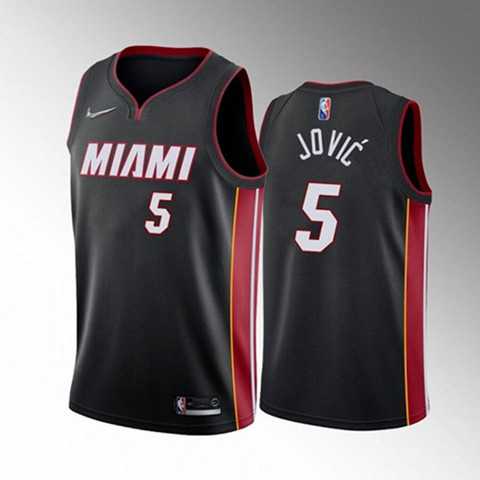 Miami Heat #5 Nikola Jovic 2022 Black Icon Edition 75th Anniversary Stitched Basketball Jersey Dzhi,We sell and wholesale Miami Heat #5 Nikola Jovic 2022 Black Icon Edition 75th Anniversary Stitched Basketball Jersey Dzhi on line form chian!